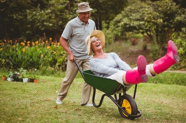 Couple looking ahead toward retirement